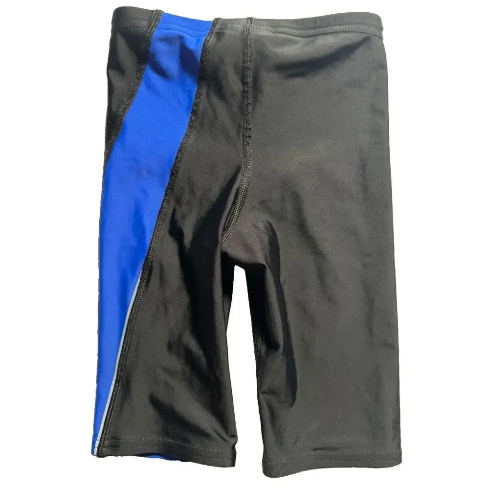 Speedo PowerFLEX Eco Boys Size 22 Black Blue Jammer Competition Swim Shorts